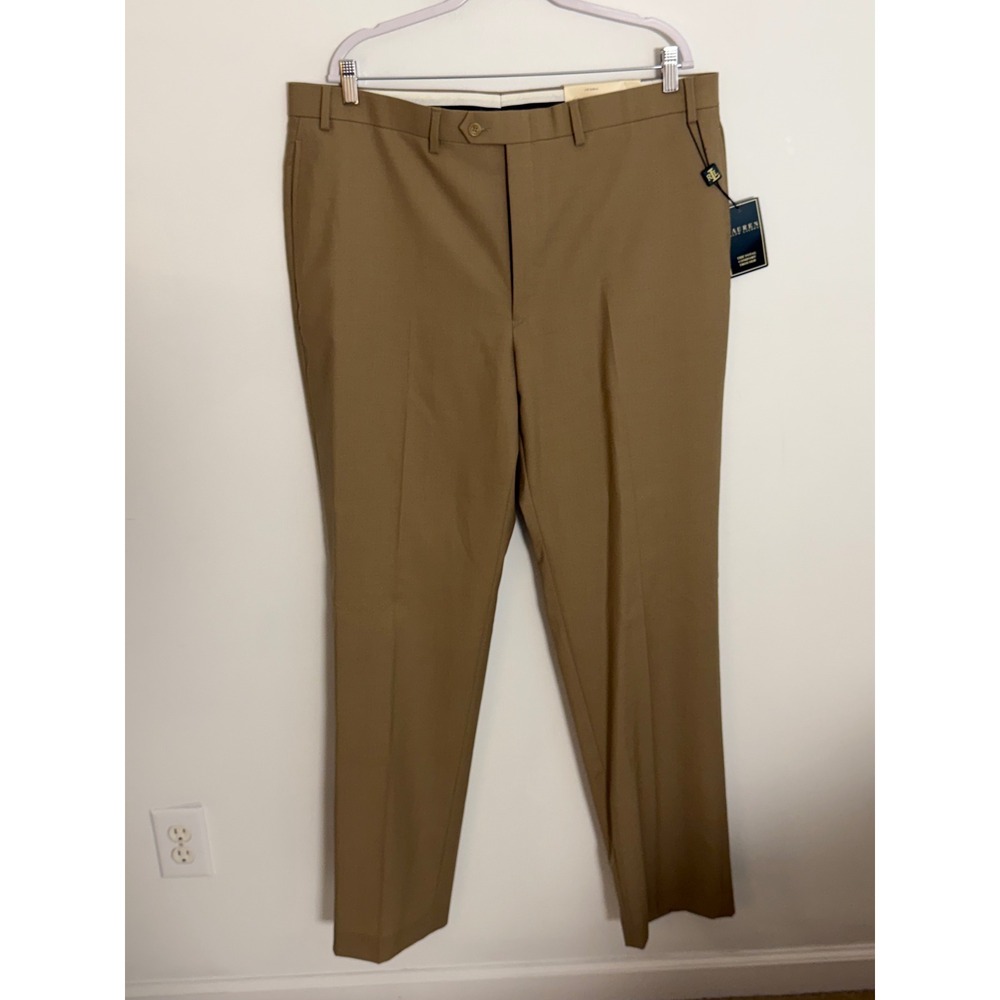 Lauren Ralph Lauren Total Comfort Trouser Tan 100% Wool Dress Pants 40x34 Mens